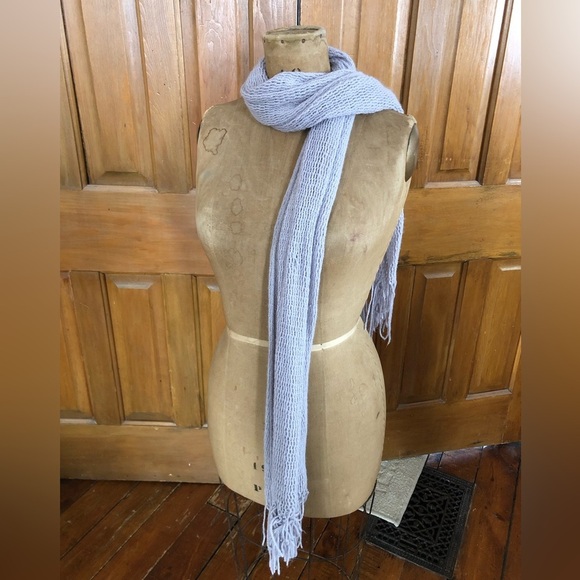 Knit Tube Infinity Scarf with Fringes - Picture 2 of 15